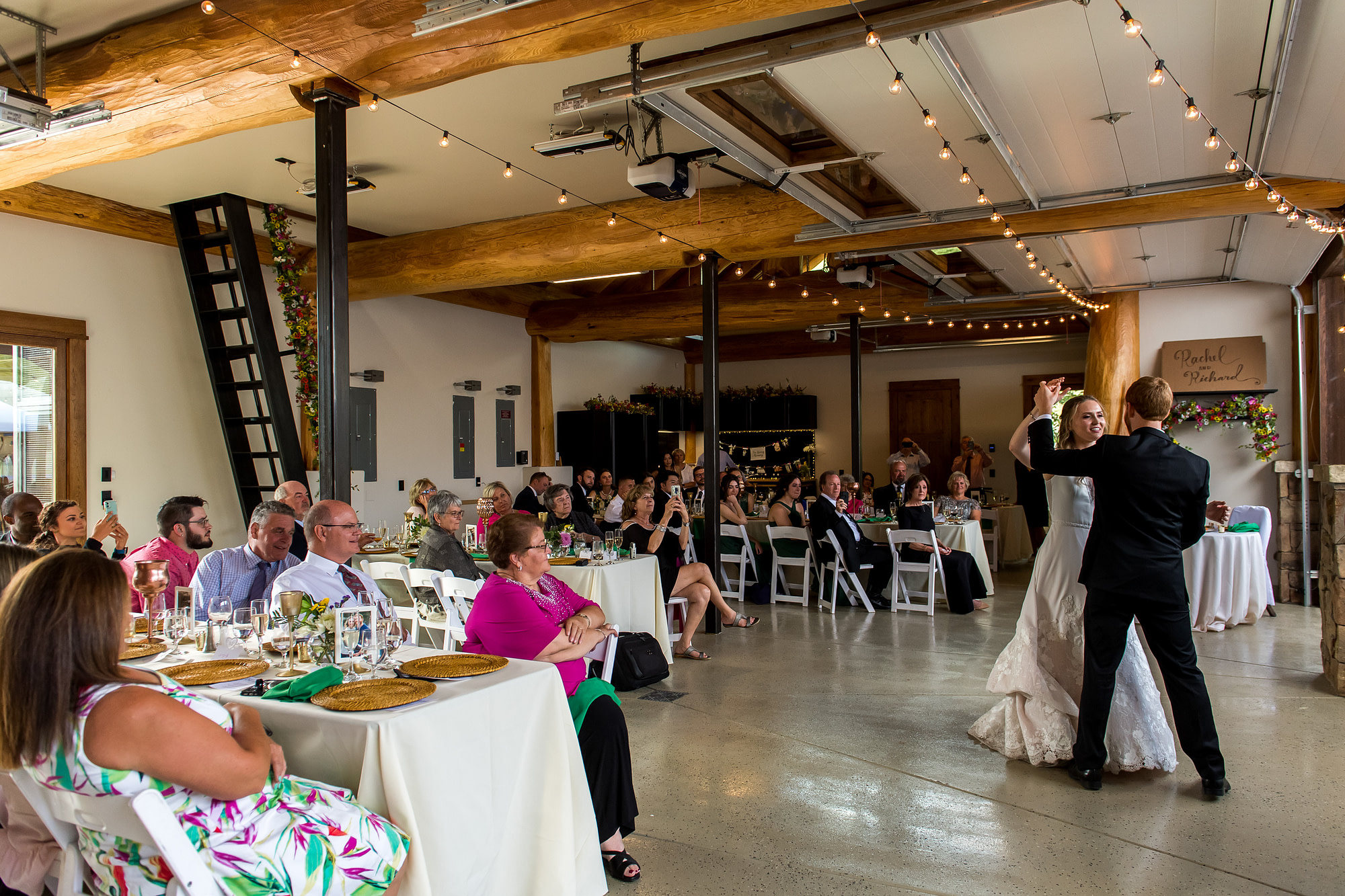 The bride and groom dance during their Telluride, Colorado wedding.